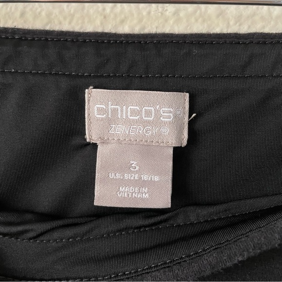 Chico’s Zenergy Pull On Leggings Womens 3 16/18 Black Cropped Casual So Slimming - Picture 2 of 13